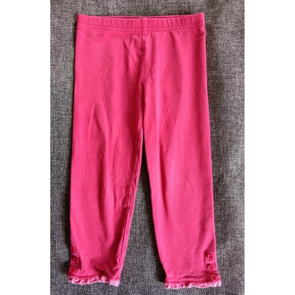 pants 18 To 24 Months girls Red Jersey Knit with Lace Trim And Buttons On Ankle - Picture 1 of 4